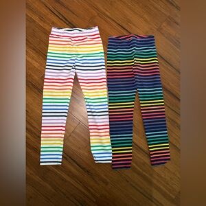 Primary bundle Rainbow Stripe Leggings - White & Navy Bases size 8